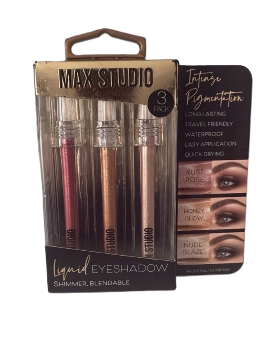 Max Studio Liquid Eyeshadows Shimmer Blendable 3-Pack New